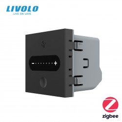 Interrupteur coulissant ZIGBEE, 1 voie, éclairage réglable : Noir