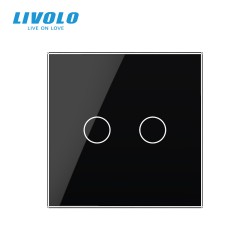 Plaque 2 boutons - Livolo noir