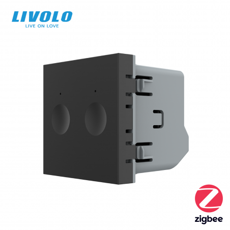 Interrupteur tactile port de contact sec Zigbee 2 boutons /1 voie noir