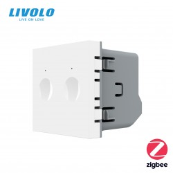 Interrupteur Tactile à impulsion / port de contact sec Zigbee 2 boutons /1 voie Blanc