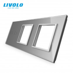 Plaque 2 boutons et 2 prises - Livolo