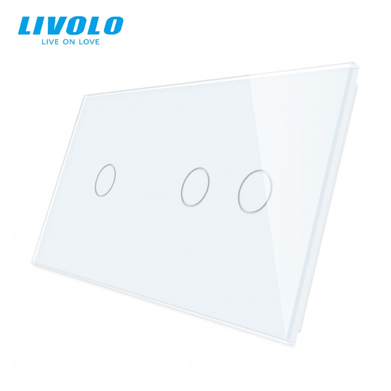 Plaque 3 boutons 1+2 - Livolo